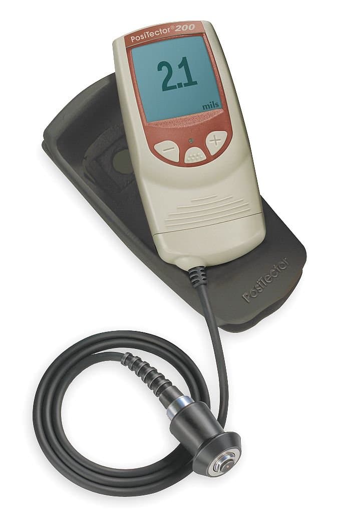DeFelsko PosiTector 200B1-E Medidor ultrasónico de espesor de recubrimientos, modelo estándar con sonda, gage de espesor de pintura y revestimientos múltiples
