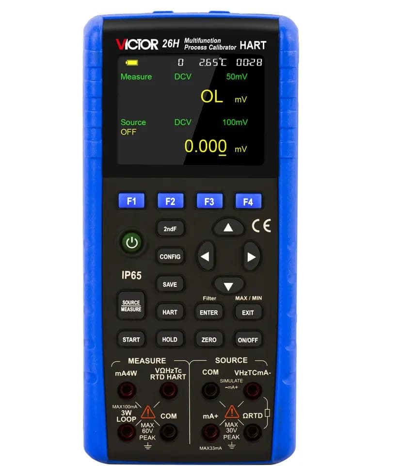 GuliTech Victor G-VICTOR 26H Calibrador de Procesos Multifunción 26/26H con Comunicación HART, Generador de Señal, Display Digital (Victor 26H)