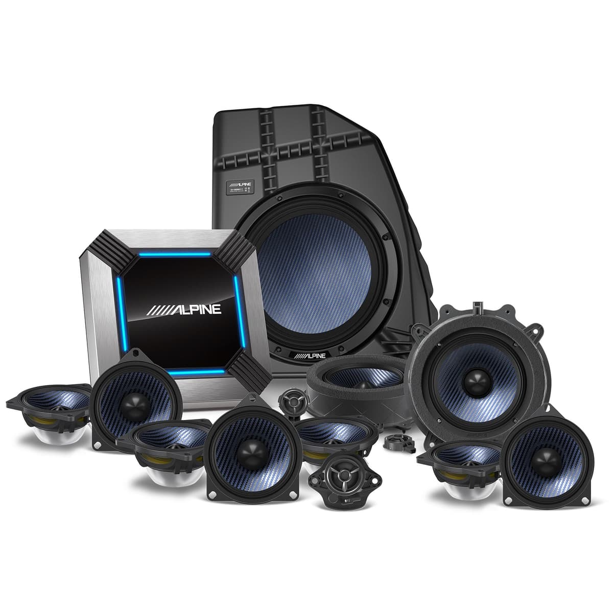 Alpine PSS-TSLA-22Y - Mejora Completa de Sistema de Sonido de 13 Parlantes Compatible con Tesla Model Y 2022