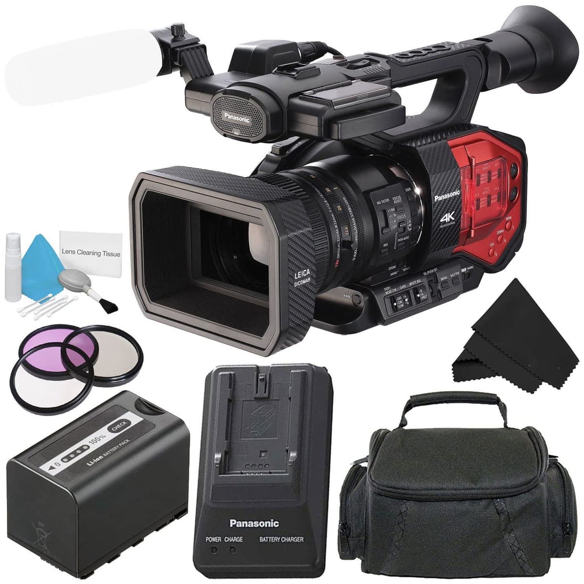Panasonic AG-DVX200PJ Videocámara Profesional 4K | Sensor Four Thirds | Zoom Integrado Leica 13x | Bundle Completo