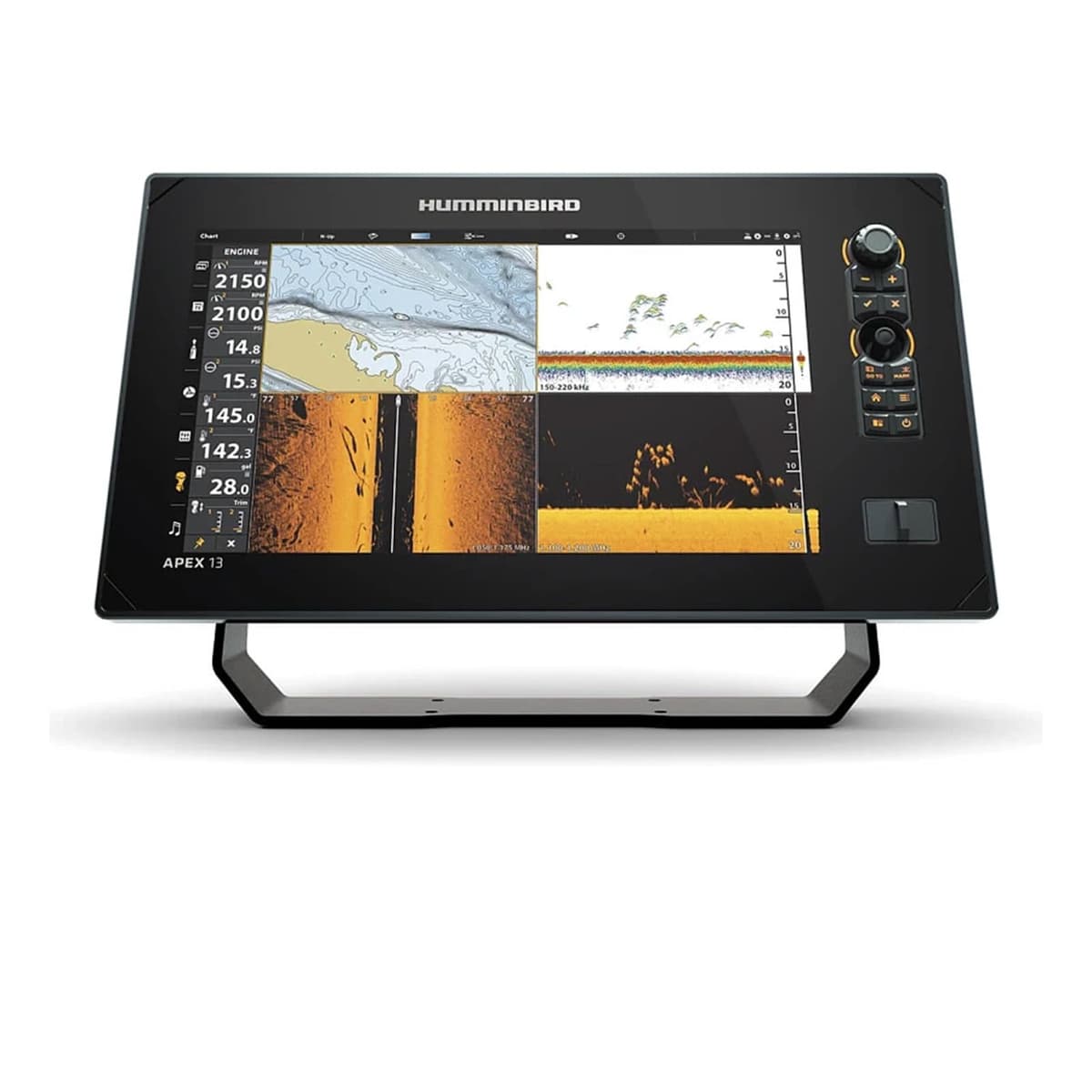 Humminbird APEX 13 411470-1 GPS Chartplotter Ecosonda con Transductor, MEGA Side Imaging+ y Pantalla Táctil HD