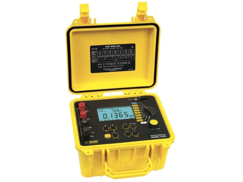 AEMC INSTRUMENTS 6255 Micro Ohmímetro, resolución 0.1 µΩ, alta precisión, medición de baja resistencia, portátil, marca AEMC, modelo 6255