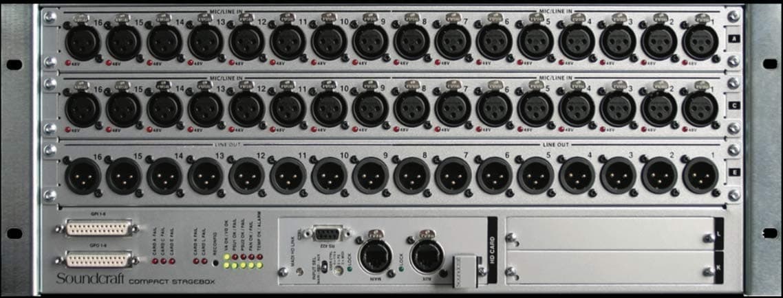 Soundcraft CSB 16-32 Stagebox Compacto 32 Entradas 16 Salidas con Conectores Neutrik Cat5 (5031234)