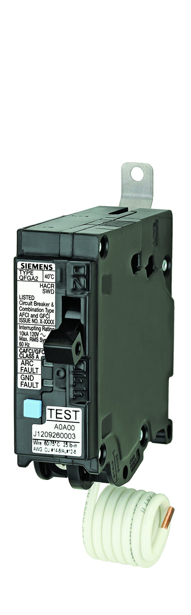 SIEMENS HI B115DFH Interruptor Termomagnético 15A Combinado AFCI/GFCI, Tipo Bolt-On para Tablero, Estilo Panel Board, Breaker de Circuito