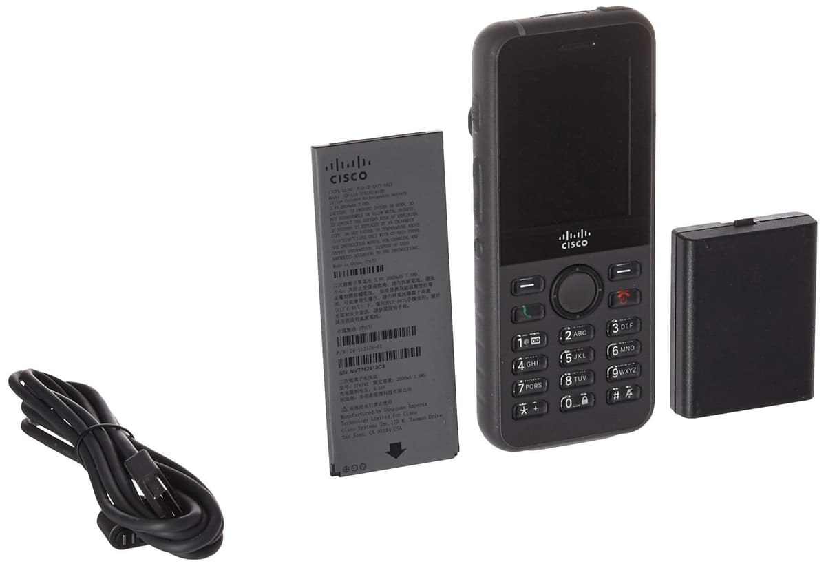 Cisco Unified 8821 CP-8821-K9-BUN Teléfono IP Inalámbrico - Manos Libres, Bluetooth, Pantalla 2.4", Color Negro, Reacondicionado (Renewed)