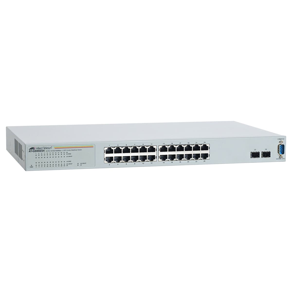 Allied Telesis AT-GS950/24-10 Switch 24 Puertos 10/100/1000 Gigabit Ethernet WebSmart Administrable Rackmount PoE-Ready Empresarial