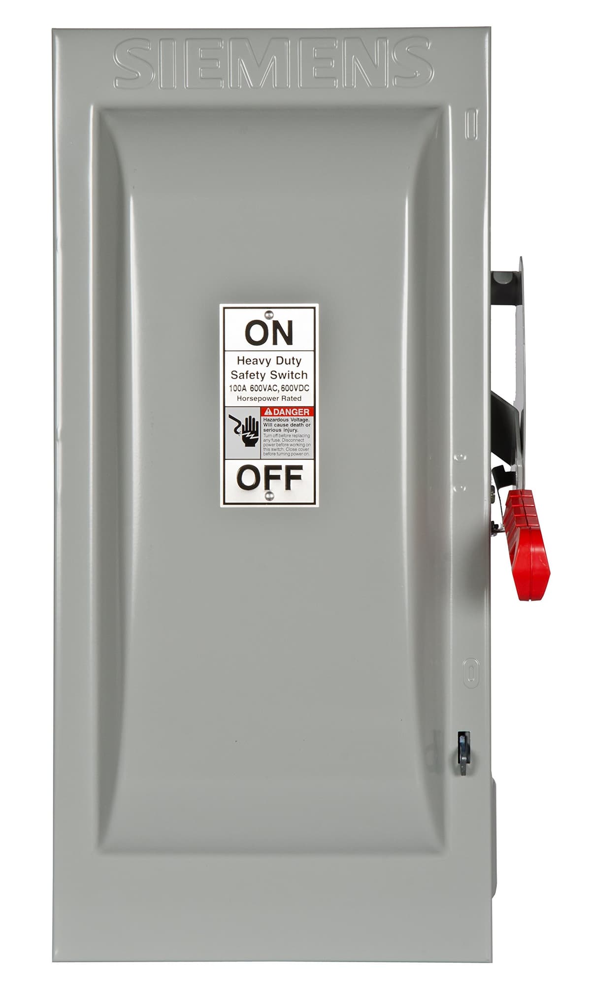 Siemens HI HF363 Interruptor de seguridad de servicio pesado, 100 A, 3 polos, 600 V, 3 hilos, con fusibles