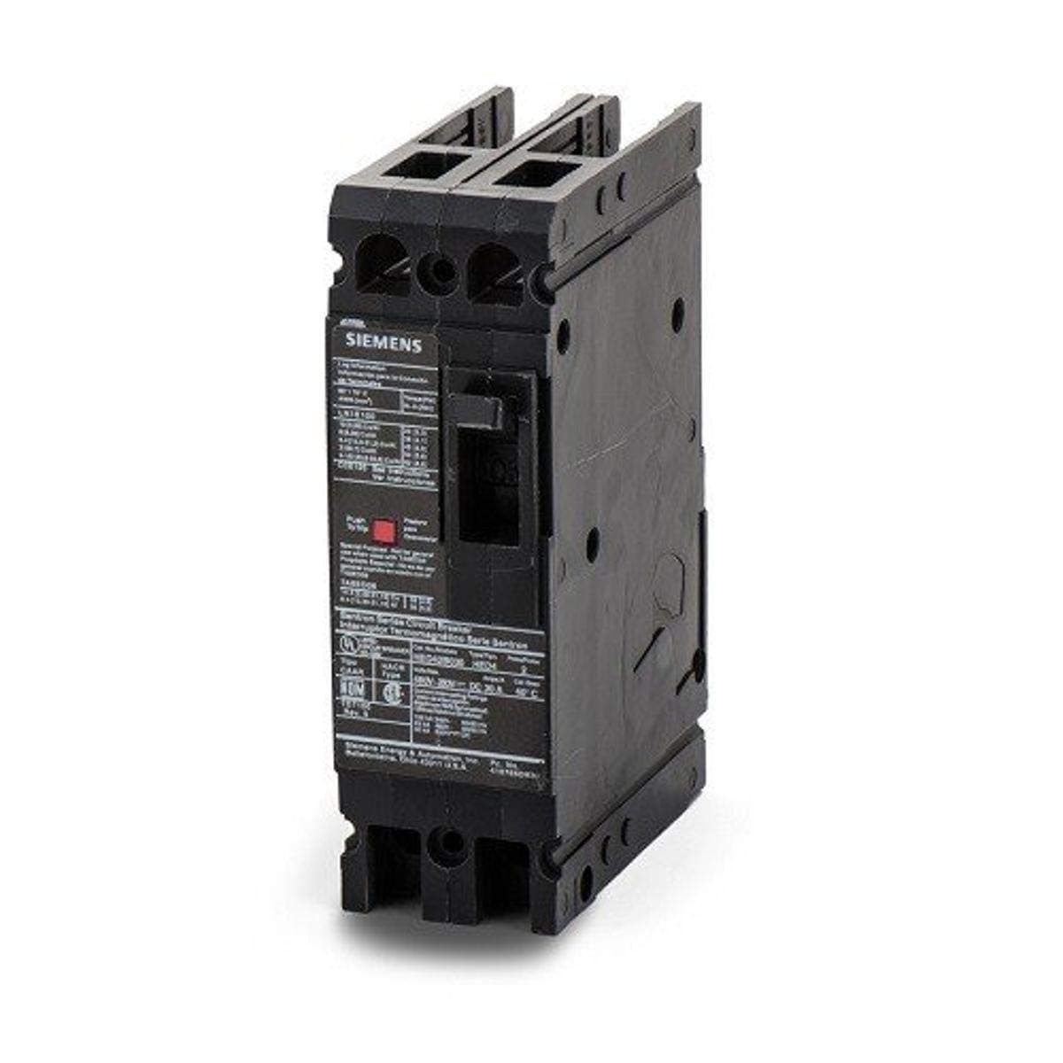 SIEMENS HED4 HED42B125 Interruptor Termomagnético 2 Polos 125A 480V LSI Montaje Enchufable Lado de Carga Con Lugs