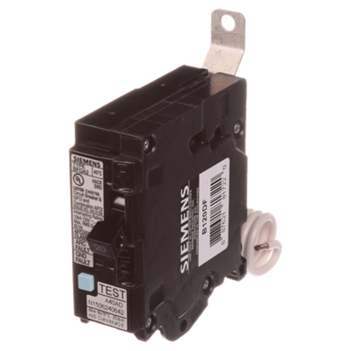 Siemens HI B120DFHH Disyuntor de Circuito Doble Función 20A AFCI/GFCI, tipo Bolt-On, para Tablero, 120V, 1 Polo