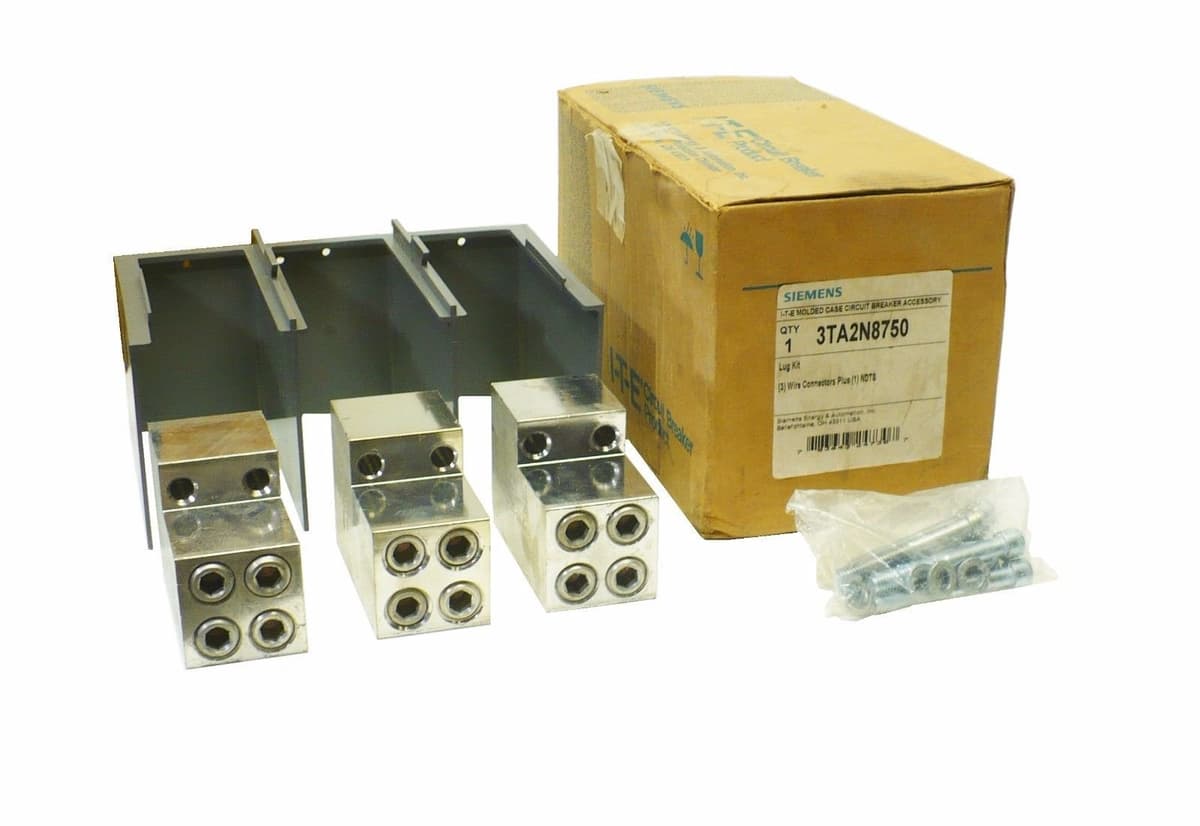 SIEMENS SIE 3TA2N8750 Kit de Terminales 500-750 MCM, Color Negro, Lug KIT, Accesorio Eléctrico, Modelo SIE3TA2N8750, Compatible con SIEMENS