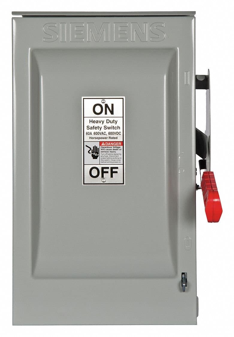 SIEMENS HF362R interruptor seccionador NEMA 3R 60A 600V 3 polos fusible nuevo NN3R