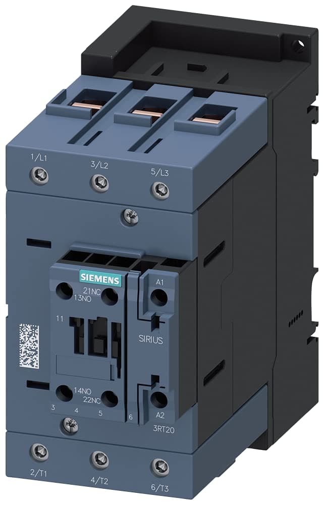 SIEMENS 3RT2045-1AF00 Contactor AC-3 80A 37kW/400V 1NA+1NC 110VAC 50Hz 3 polos 3NA Tamaño S3 Terminal de tornillo