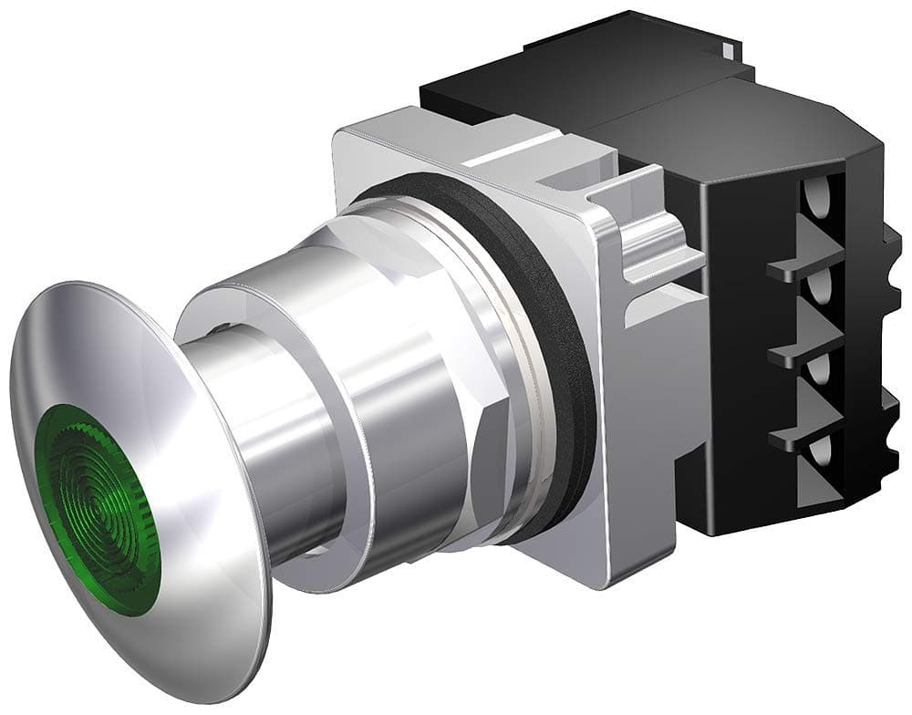 SIEMENS 52PP2D3AB Pulsador Iluminado 30 mm 24V AC/DC, Botón de Empuje, Indicador Luminoso, Montaje Panel, Industrial US2:52PP2D3AB