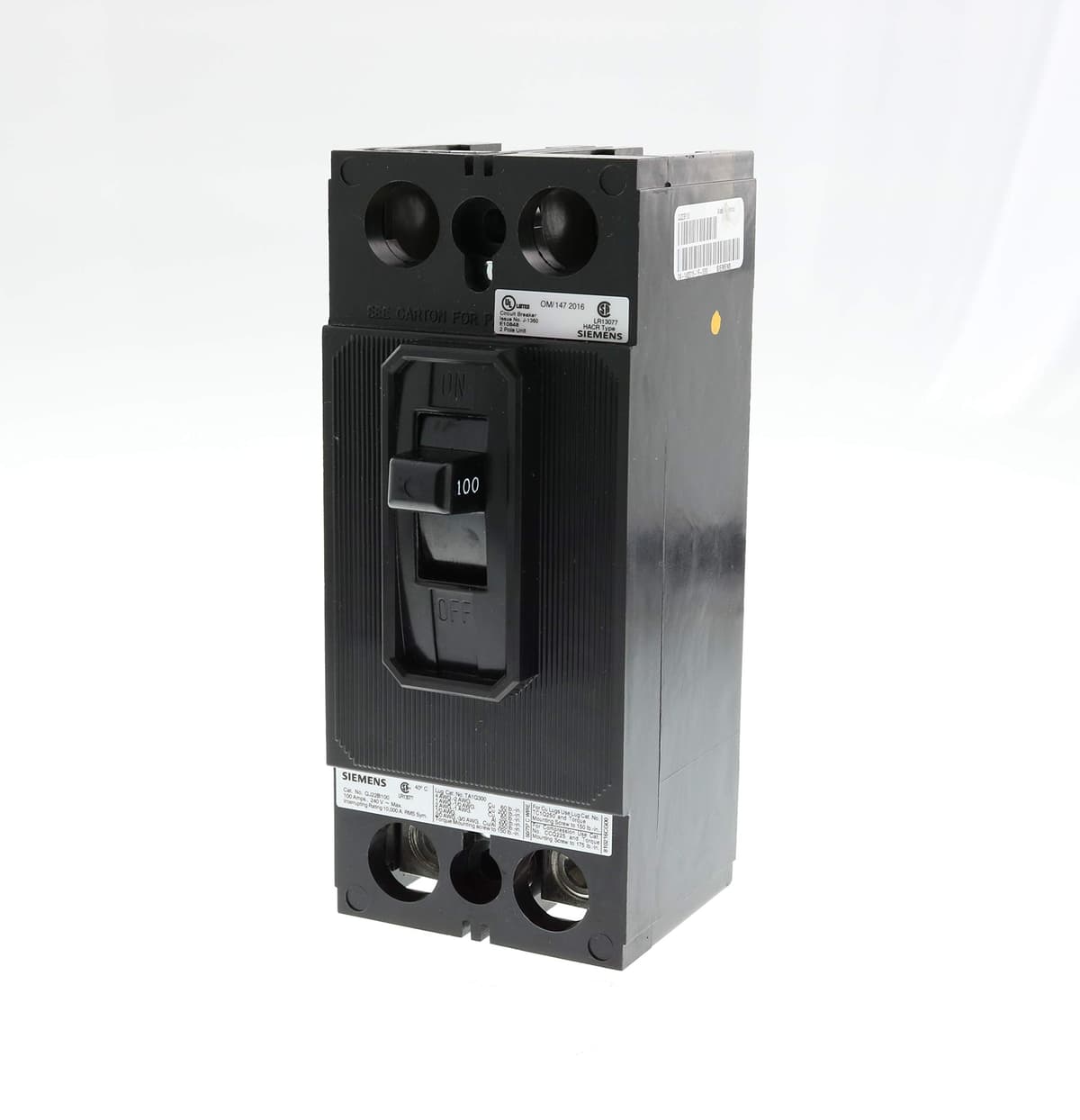 Siemens HI QJ22B100 Interruptor Termomagnético 100A Doble Polo 240V 10kAIC | Breaker Bipolar para Paneles Siemens