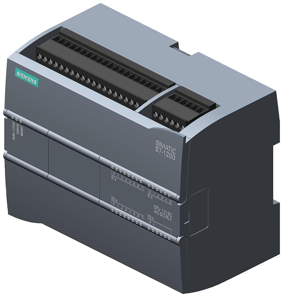 SIEMENS SIMATIC S7-1200 6ES7215-1BG40-0XB0 - Controlador PLC AC/DC/Relay, 2 puertos PROFINET, 14 entradas digitales, 10 salidas digitales, 2 entradas analógicas, 2 salidas analógicas, 0-264 V AC/DC, gris, controlador de procesos, temp. operación 0 °C