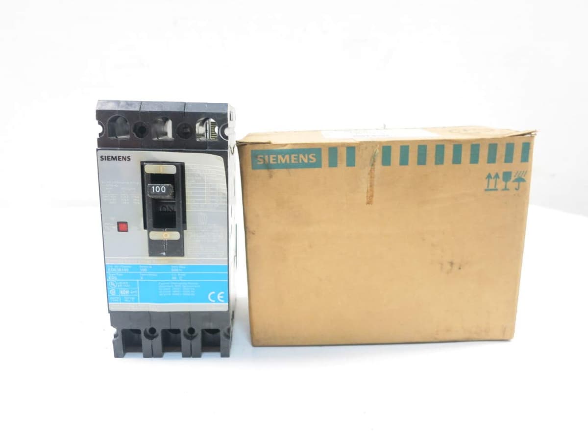 SIEMENS ED63B100 3 Polos 100A 600V-CA Interruptor Automático Envolvente Moldeada Cortacircuitos D638275 D638275-ED63B100