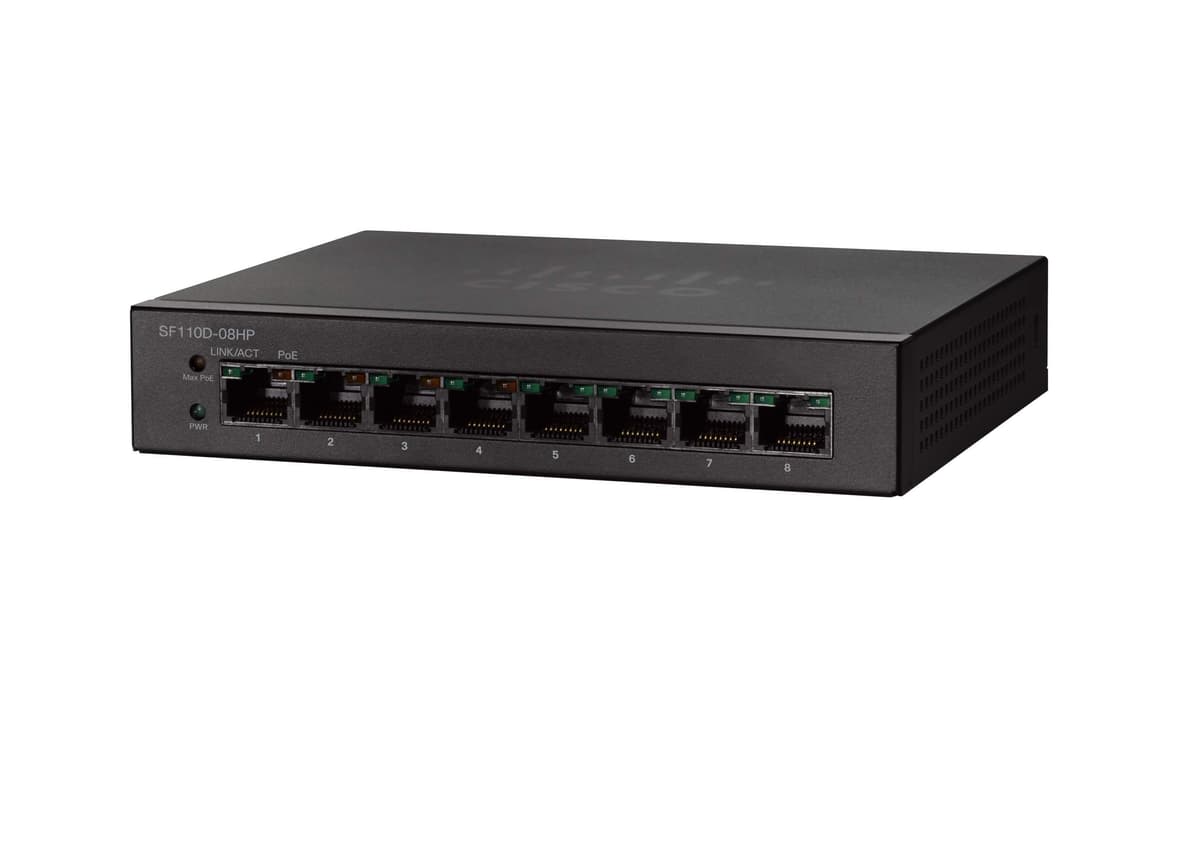 Cisco Small Business SF110D-08-EU Switch de Escritorio Compacto 8 Puertos 10/100 Fast Ethernet Unmanaged Plug and Play