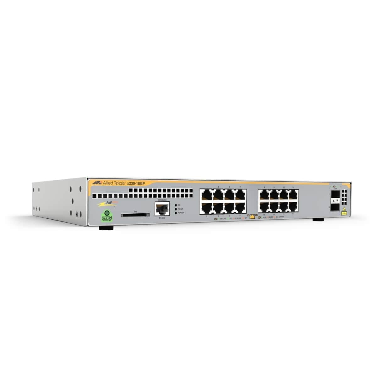 Allied Telesis X230-18GP ATX230-18GP-R-90 Switch 16 puertos 10/100/1000 PoE+ Gigabit administrable rackmount empresariales