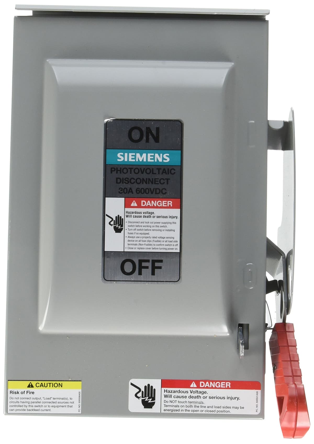 SIEMENS HNF361RPVPG Interruptor de Seguridad No Fusible 30A 600V AC/DC Solar PV Exterior Polo Positivo