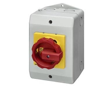 SIEMENS 3LD2064-1GP53-0US2 Interruptor Principal 16A 690V 3 Polos IP66 NEMA 4X con Enclousure T4X tapa ciega rojo/amarillo 400V 7.5kW NO/NC código 3LD20641GP530US2
