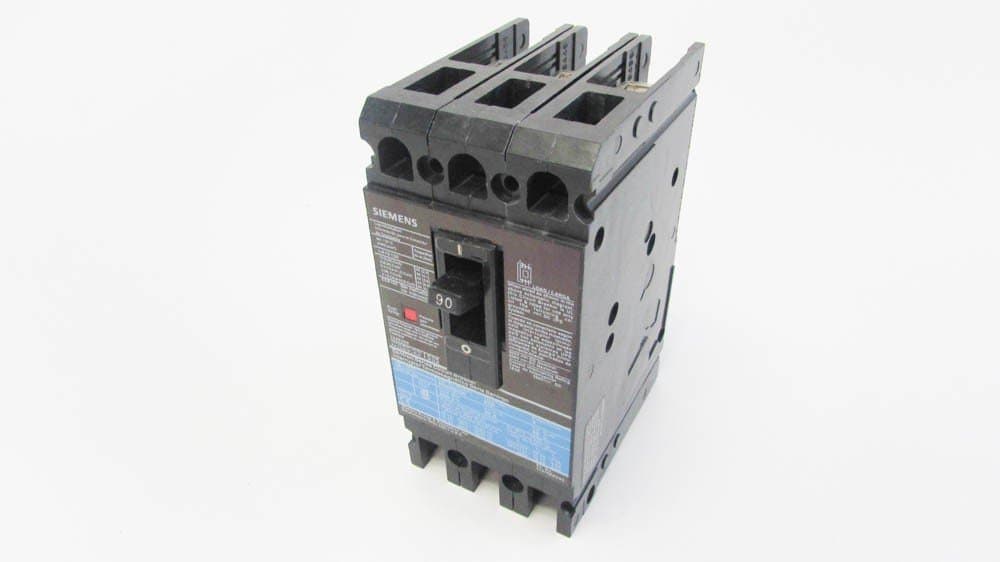 SIEMENS ED6 ED63B090 Interruptor Termomagnético 3 Polos 600V 90A, Negro, Breaker