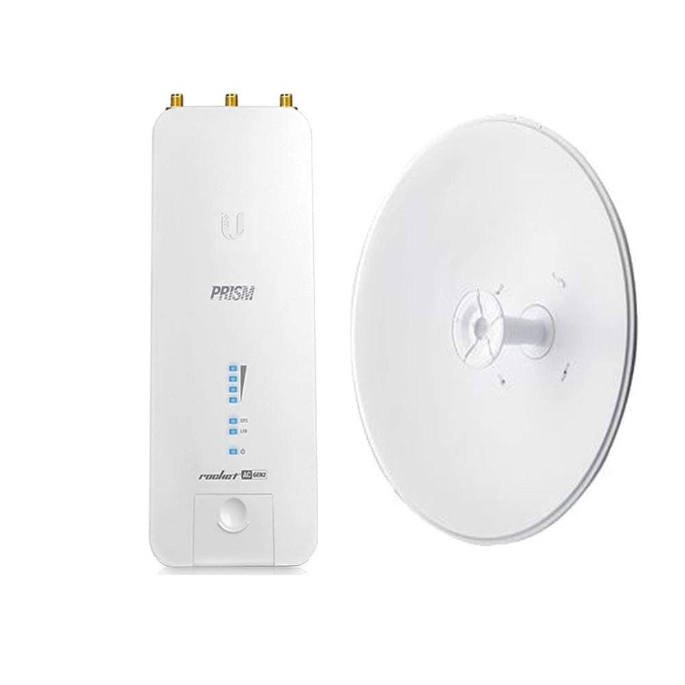 Ubiquiti Networks Rocket Prism AC RP-5AC-Gen2-US Puente Punto a Punto 5GHz 802.11ac airMAX con RocketDish RD-5G30-LW 30dBi 2x2 MIMO BaseStation Ligera NA