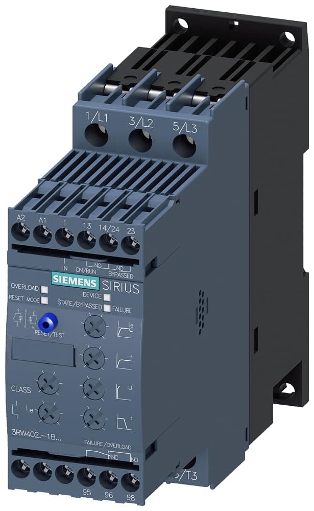 Siemens Sirius 3RW4026-1BB04 - Arrancador suave S0 25A AC 200-480V, control motor, protección, industrial, automatización