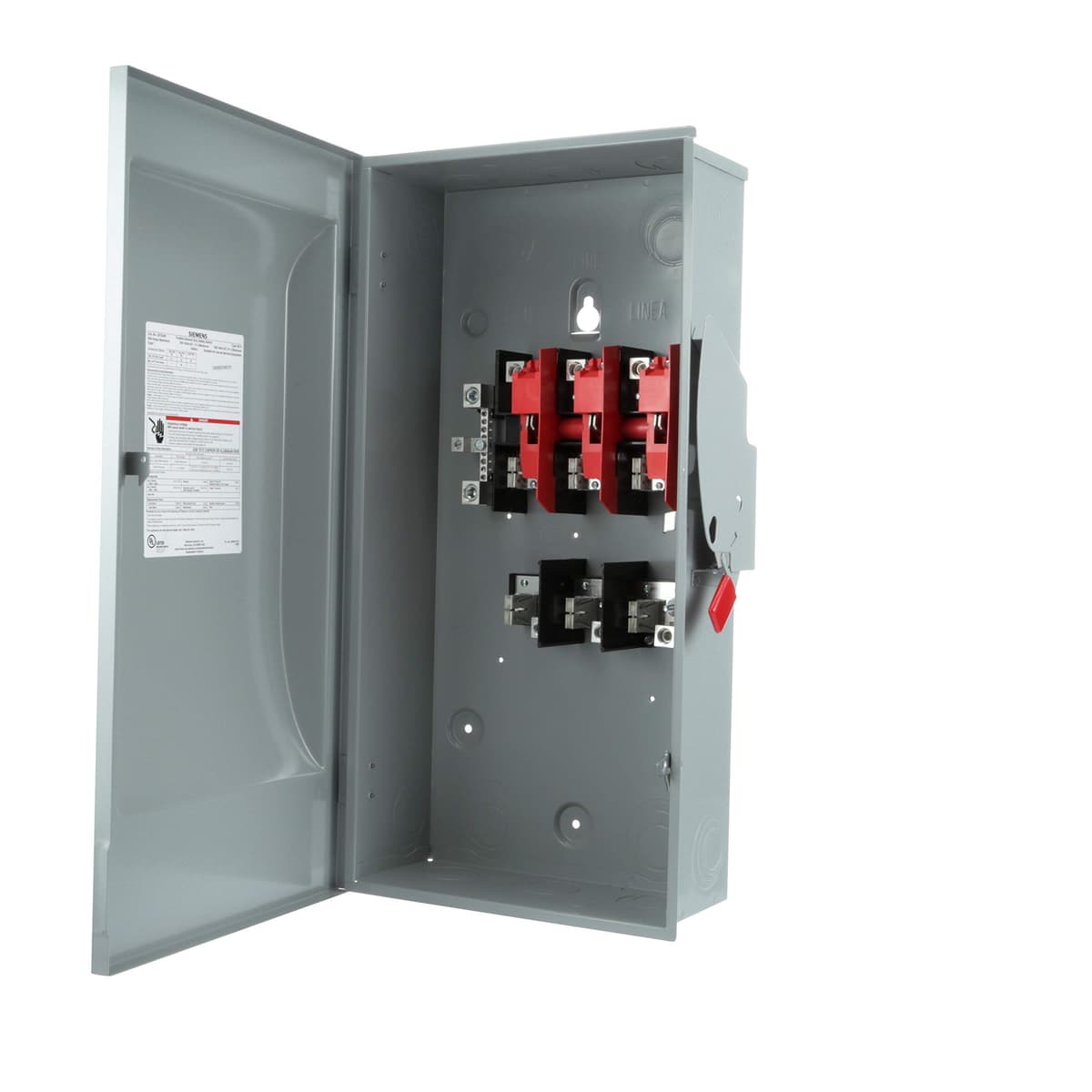 SIEMENS HI GF324N - Interruptor de seguridad 200A, 3 polos, 240V, 4 hilos, con fusibles, uso general, interior, NEMA 1
