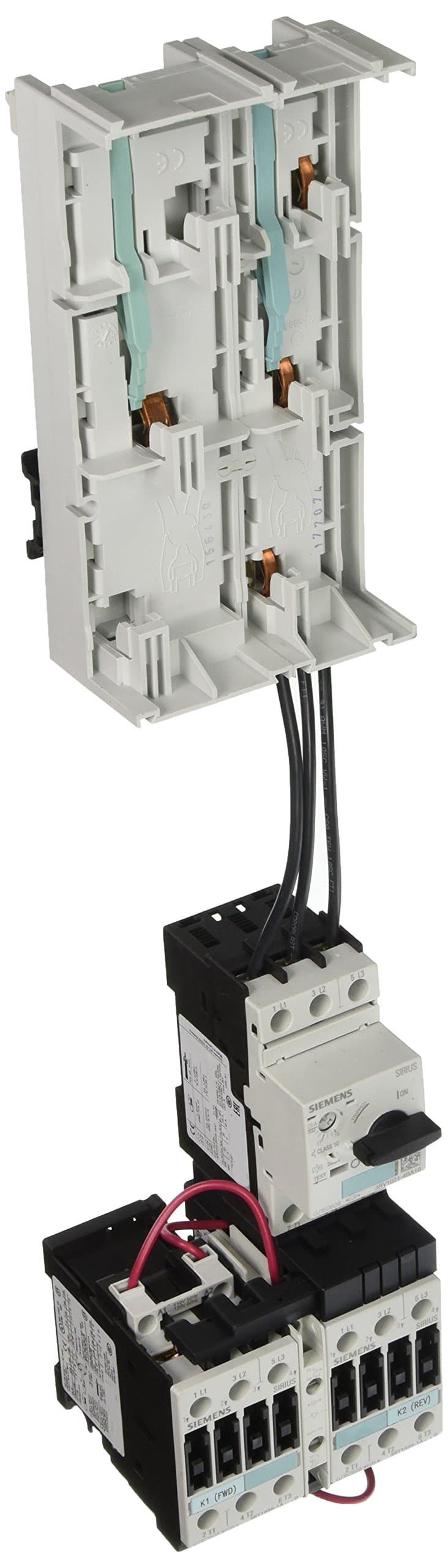 Siemens 3RA12 20-4BD26-0AK6 Arrancador Combinado Completo, Reversión Fast Bus, Bobina AC, Tamaño S0, Sin Contactos, Rango de Ajuste FLA 14-20, Relé Térmico Inverso con Retardo
