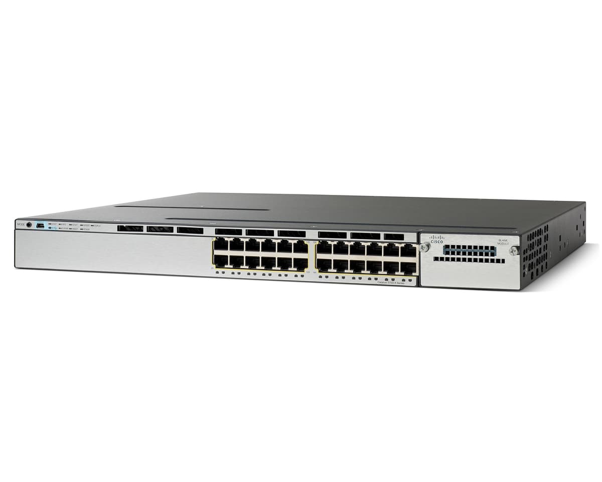Cisco Catalyst WS-C3750X-24U-E Switch Ethernet 24 Puertos UPoE Reacondicionado Administrable Capa 3 Apilable PoE+ Gigabit Empresarial
