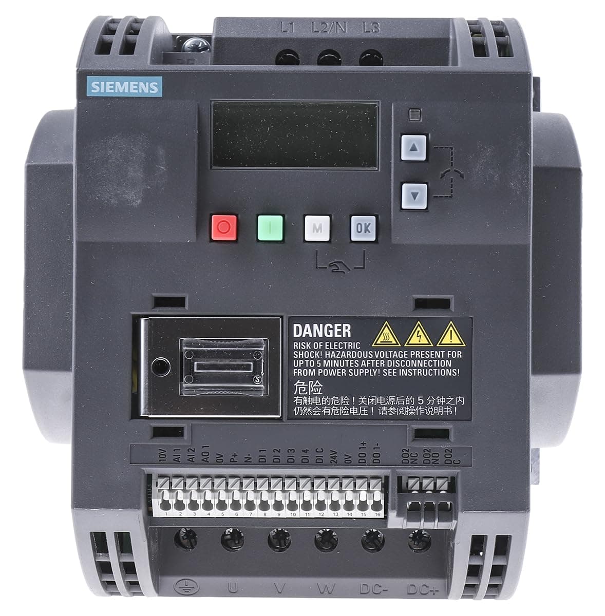 SIEMENS SINAMICS V20 6SL3210-5BE24-0UV0 Variador de Frecuencia AC, 5 HP, 480 VAC, Trifásico, VFD, Drive