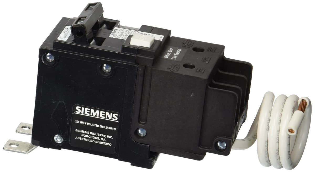 Siemens HI BF215 Interruptor Termomagnético por Falla a Tierra (GFCI) Doble Polo 15A 120/240V 10kAIC | Disyuntor Termomagnético | Modelo BF215A | Marca SIEMENS