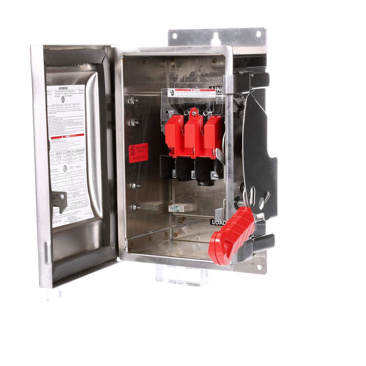 Siemens HI HNF361S - Interruptor Heavy Duty Tipo 4X, 30A, 3 Polos, 600V, 3 Hilos, No Fusible - Interruptor de Seguridad Industrial