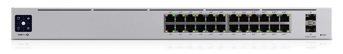 Ubiquiti UniFi USW-PRO-24-POE - Switch 24 Puertos PoE+ Gen 2, 10 Gigabit SFP+, Administrable, Rackmount, Reacondicionado