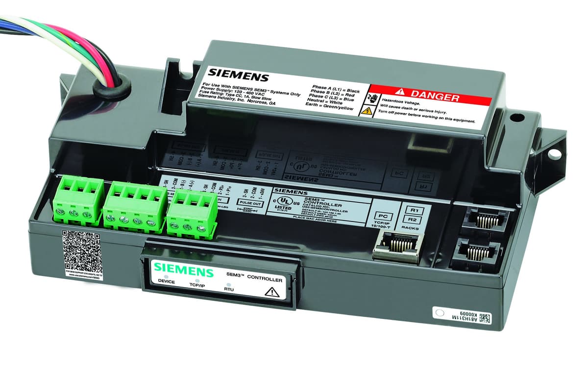 Siemens SEM3 Controller - Controlador de Energía SEM3, Monitor de Consumo, Gestión de Energía, Medición Multicanal, Industria, Paneles Eléctricos, Modelo SEM3CONTROLLER