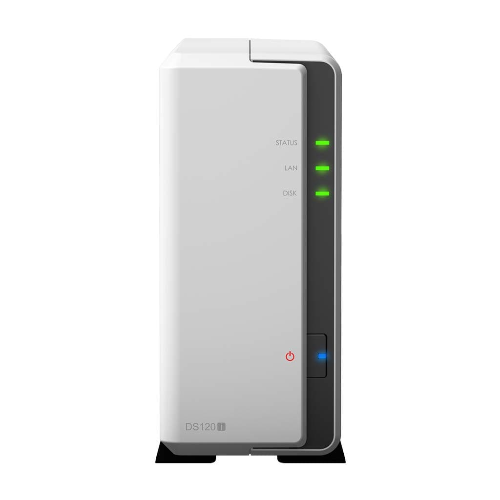 Synology DiskStation DS120j NAS Server, CPU Armada 800MHz, 512MB RAM, Almacenamiento 18TB HDD, 1x LAN 1GbE, Sistema Operativo DSM