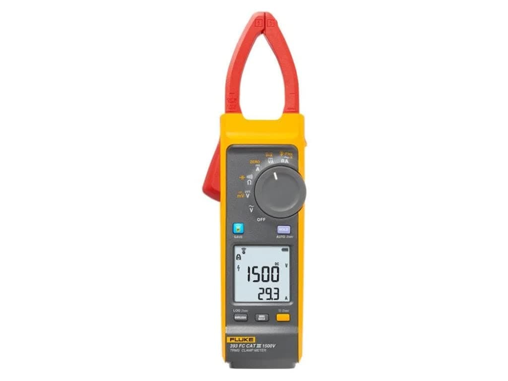 Fluke 393 - Pinza Amperimétrica TRMS CAT III 1500V con iFlex (2500A AC/999.9A DC) Multímetro de Gancho para Fotovoltaica y Alta Tensión