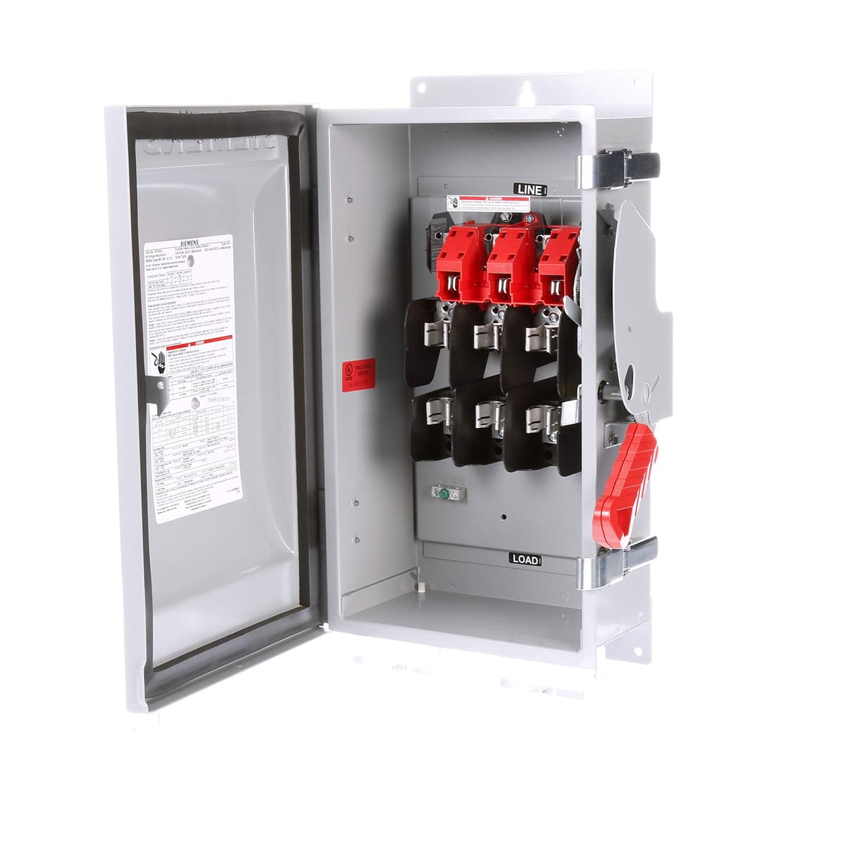 Siemens HI HF322J Interruptor de Seguridad Fused Heavy Duty 60A 3 Polos 240V 3 Hilos Código de Parte HF322J