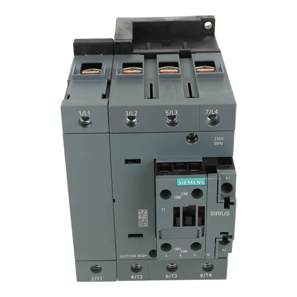 SIEMENS 3RT2346-1AP00 | Contactor AC-1 140A 400V 40°C S3 4 polos 230VAC 50Hz 1NA+1NC Bornes de tornillo