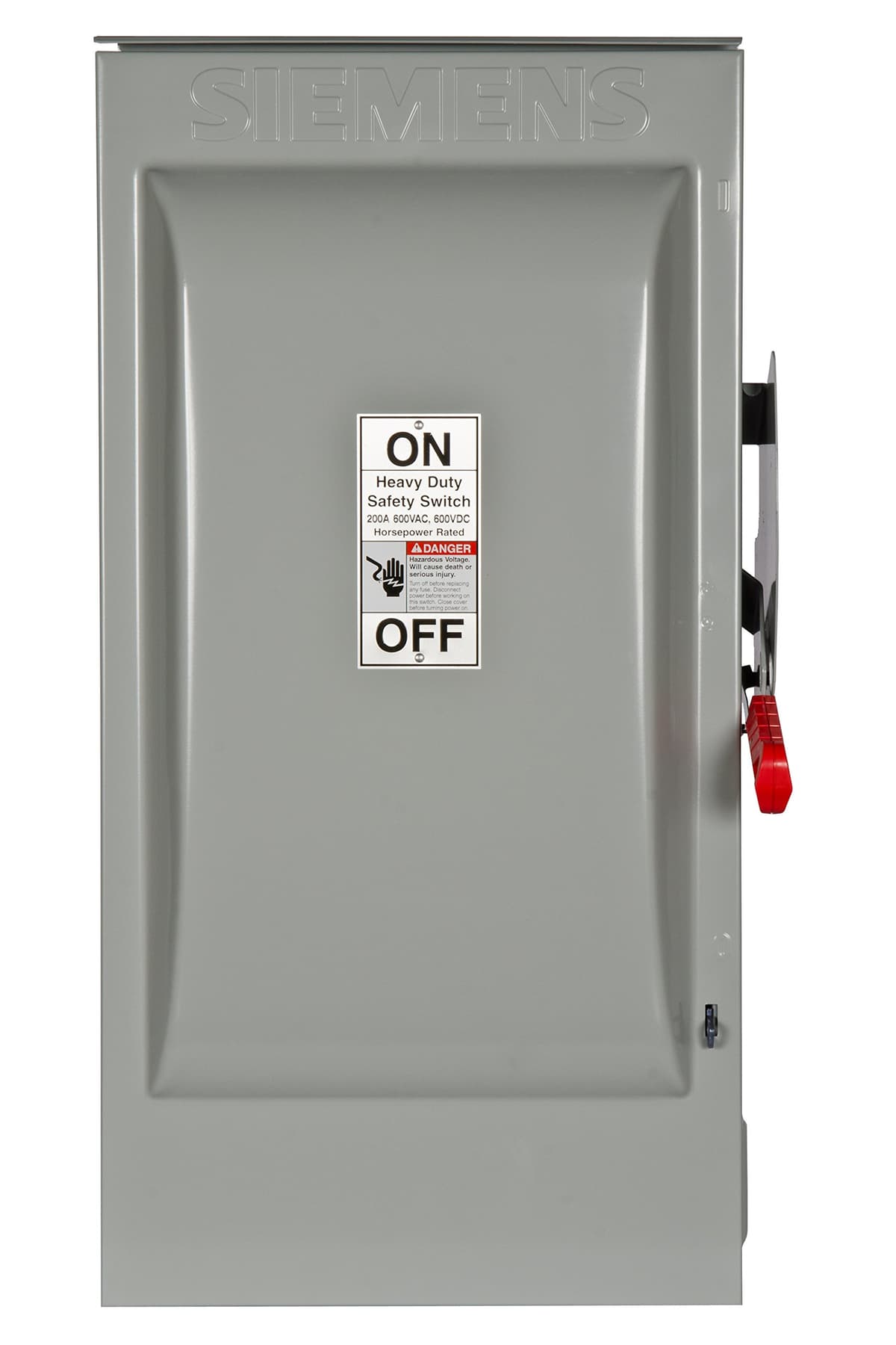 Siemens HI HF364R Interruptor de Seguridad de Servicio Pesado, 200 Amperes, 3 Polos, 600 Voltios, 3 Hilos, con Fusibles, Montaje NEMA (Heavy Duty Safety Switch)