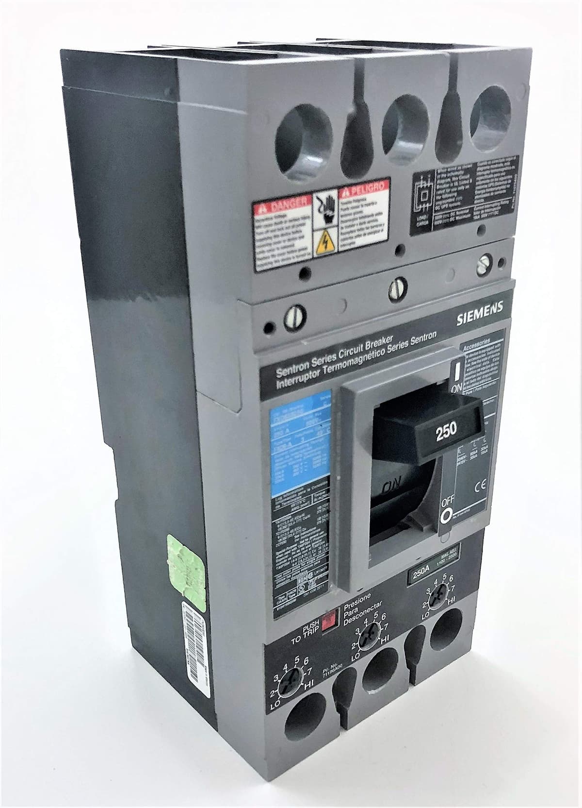 Siemens HI FXD63B250 Interruptor Termomagnético Tipo FXD6-A 250A 3 Polos Molded Case Breaker