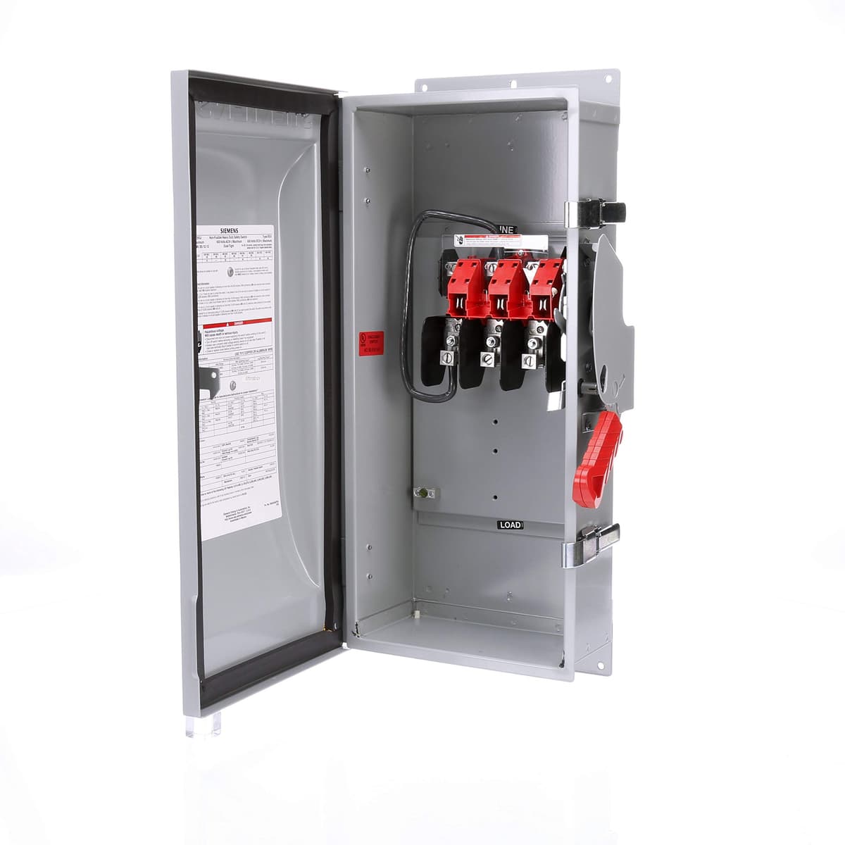 Siemens HI HNF263J Interruptor de Seguridad Pesado No Fusible, 2 Polos, 100A, 600V, 2 Hilos, Montaje en Pared, Industrial