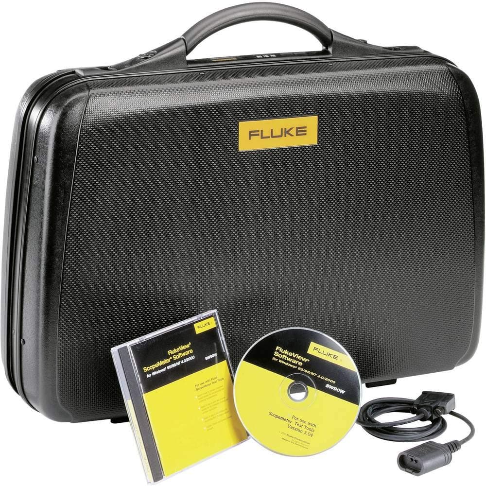 Fluke SCC190EFG FlukeView Software y Cable USB Ópticamente Aislado, Estuche Rígido de Transporte para ScopeMeter Serie 190