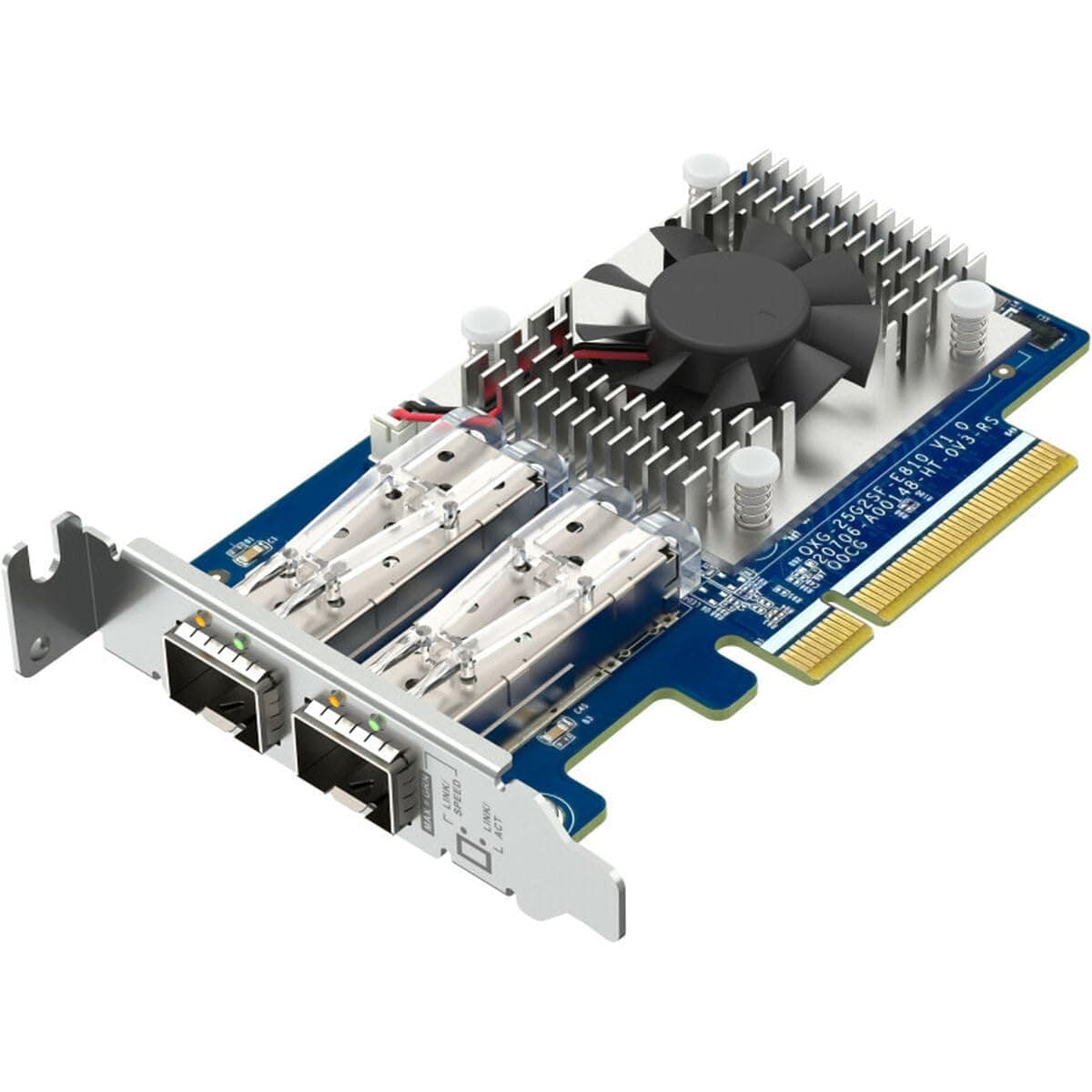 QNAP 8688531 Tarjeta de Expansión de Red Dual-Port SFP28 25GbE, Adaptador PCIe, Alta Velocidad, Compatible con QNAP
