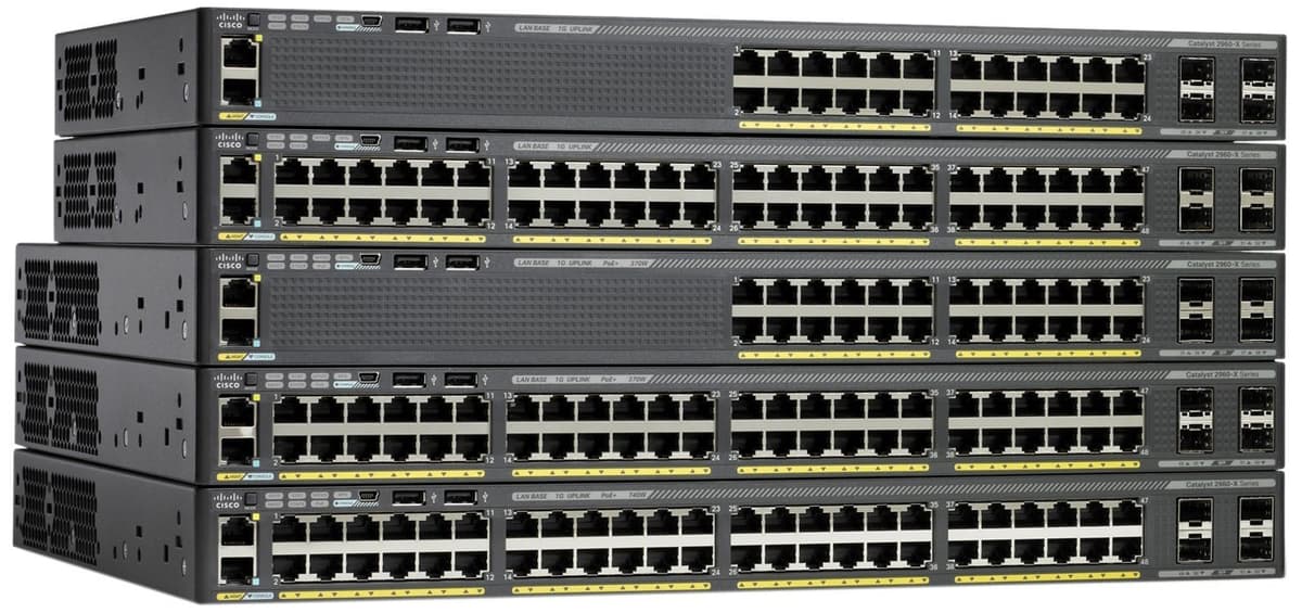 Cisco Catalyst 2960-XR WS-C2960XR-48TS-I Switch 48 Puertos Gigabit Ethernet, 4 SFP 1G, IP Lite, Reacondicionado