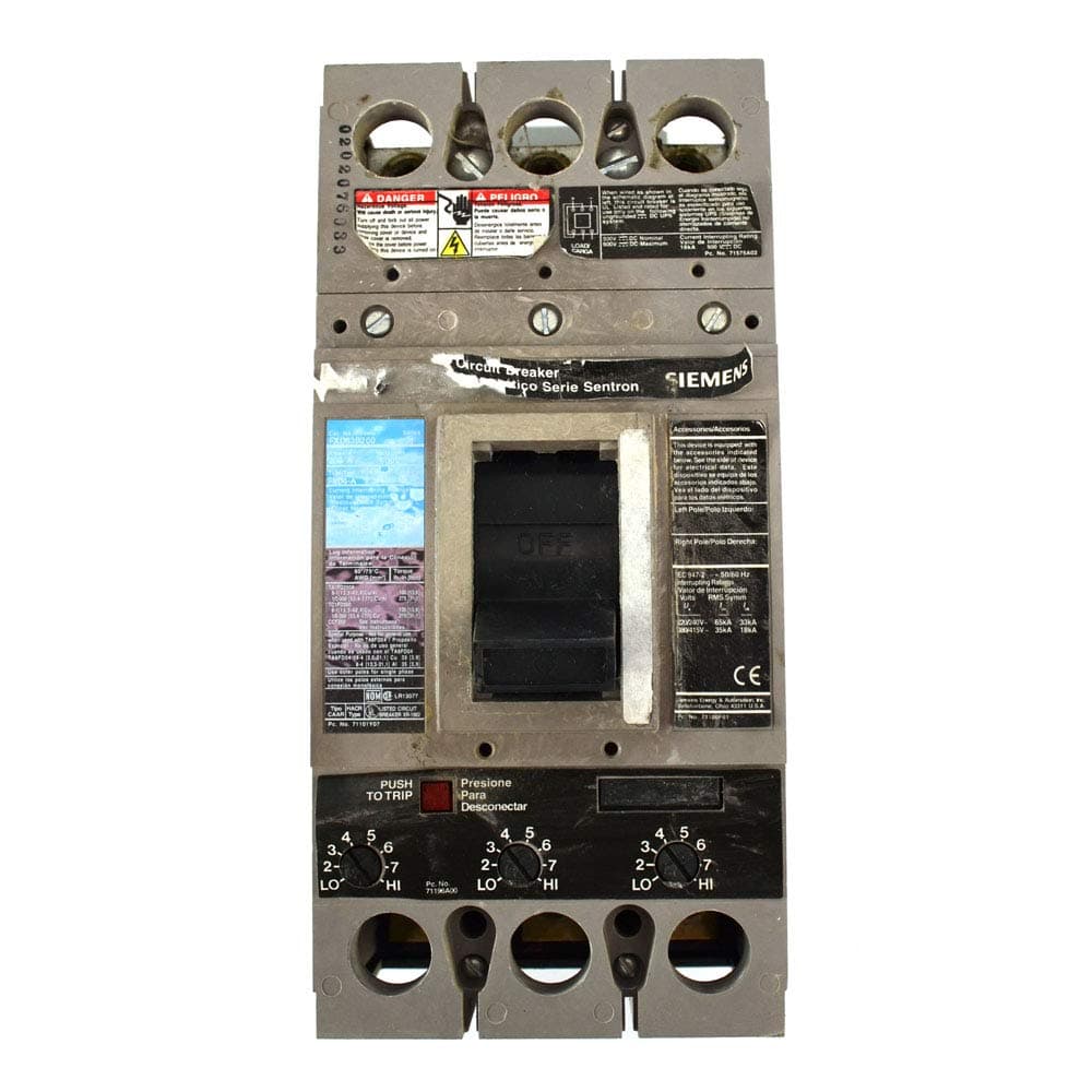 Siemens Sentron FXD63B200, Interruptor Automático 3 Polos 200A, 600VAC, Breaker Termomagnético, Trip Unit, Industrial