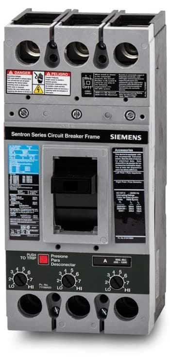 Siemens FD6 FD63B125 Interruptor Automático 3 Polos 125A 600V 22kA con Bornes (Lugs) Type FD6