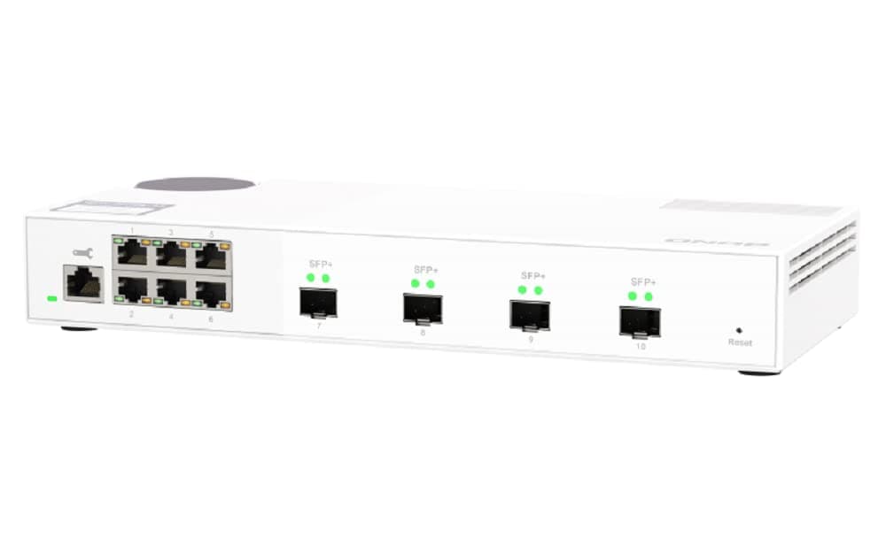 QNAP QSW-M2106-4S Switch Administrable 4 Puertos 10GbE SFP+ y 6 Puertos 2.5GbE, Gestión L2/L3, Alto Rendimiento para Redes Empresariales y NAS