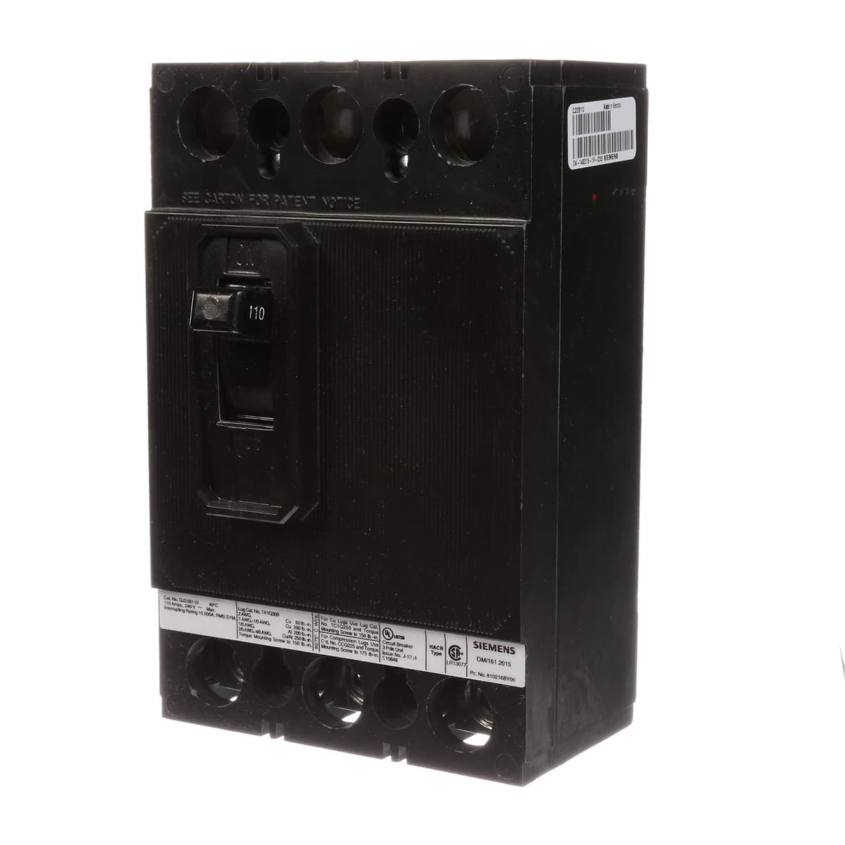 Siemens HI QJ23B110 Interruptor Termomagnético 3 Polos 110A 240V 10kAIC | Breaker QJ Series