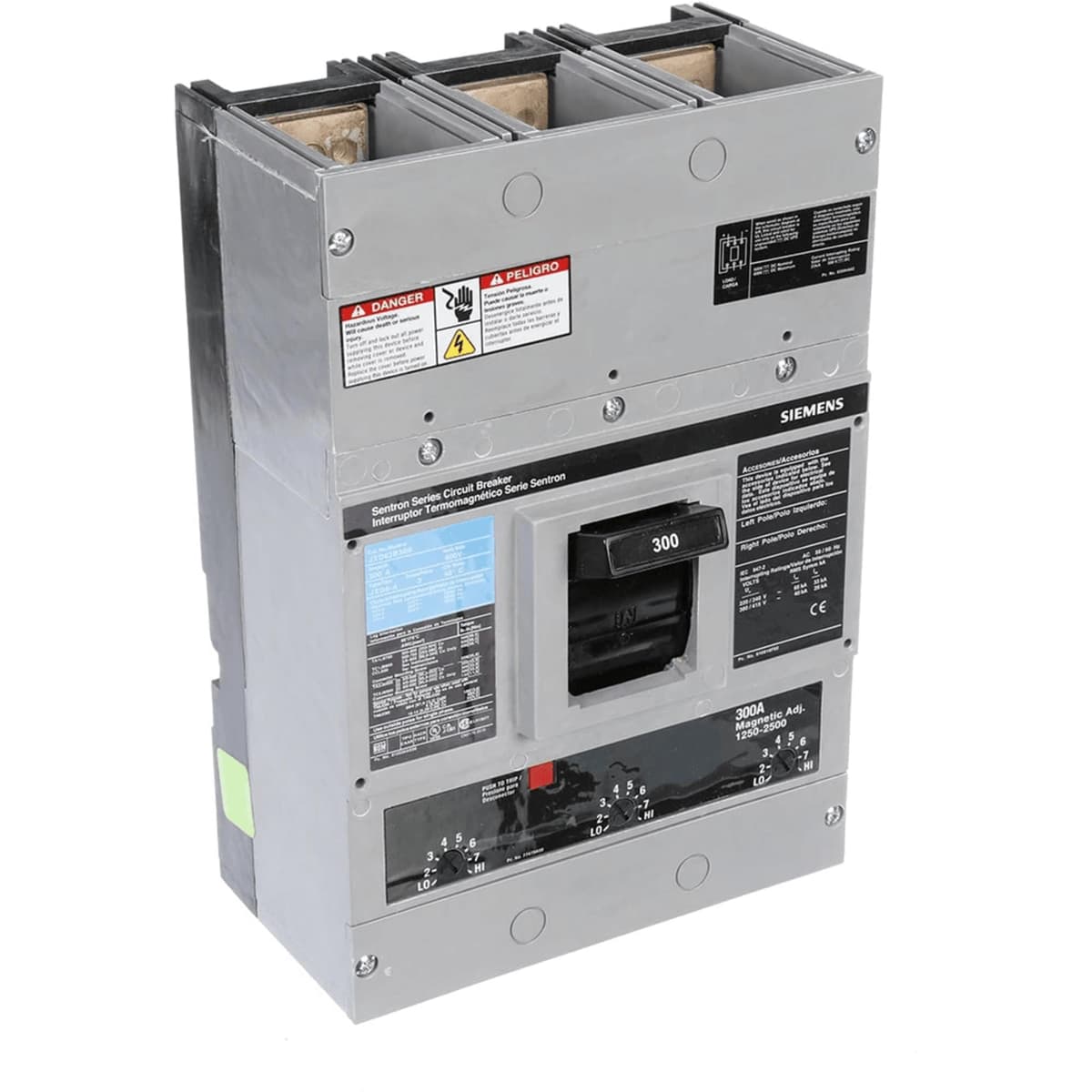 SIEMENS JXD63B300 Interruptor Automático 300A 600V 3 Polos | Breaker Industrial | 3P 600VAC 300 Amperios